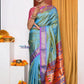 EXCLUSIVE! Authentic Dual Tone Powder Blue Paithani With Most Traditional Double Pallu - qrack theme
