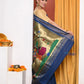 EXCLUSIVE! Traditional Handloom Dark Blue Cotton Paithani With Radha Krishna Pallu - qrack theme
