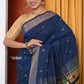 EXCLUSIVE! Traditional Handloom Dark Blue Cotton Paithani With Radha Krishna Pallu - qrack theme