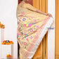 HERITAGE WEAVE ! Premium Handloom White- Golden Muniya Border Paithani With Golden Zari Work & Grand Parrot Pallu 555 - qrack theme