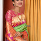 HERITAGE WEAVE ! Premium Handloom Pista Green Muniya Border Paithani  With Grand Peacock Pallu - qrack theme