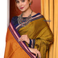 Traditional Khun Cotton Silk Authentic Handwoven Saree, Teal Yellow With Blue Border - qrack theme