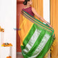 Traditional Cotton Silk Illkal Authentic Handwoven Saree,Yellow With Leaf Green Pallu - qrack theme