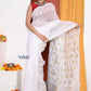 PREMIUM! White Jamdhani Cotton Saree With Beautiful Pallu* - qrack theme