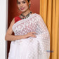 PREMIUM! White Jamdhani Cotton Saree With Beautiful Pallu* - qrack theme