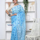 PREMIUM! Sky Blue Jamdhani Cotton Saree With Beautiful Pallu* - qrack theme