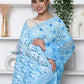 PREMIUM! Sky Blue Jamdhani Cotton Saree With Beautiful Pallu* - qrack theme